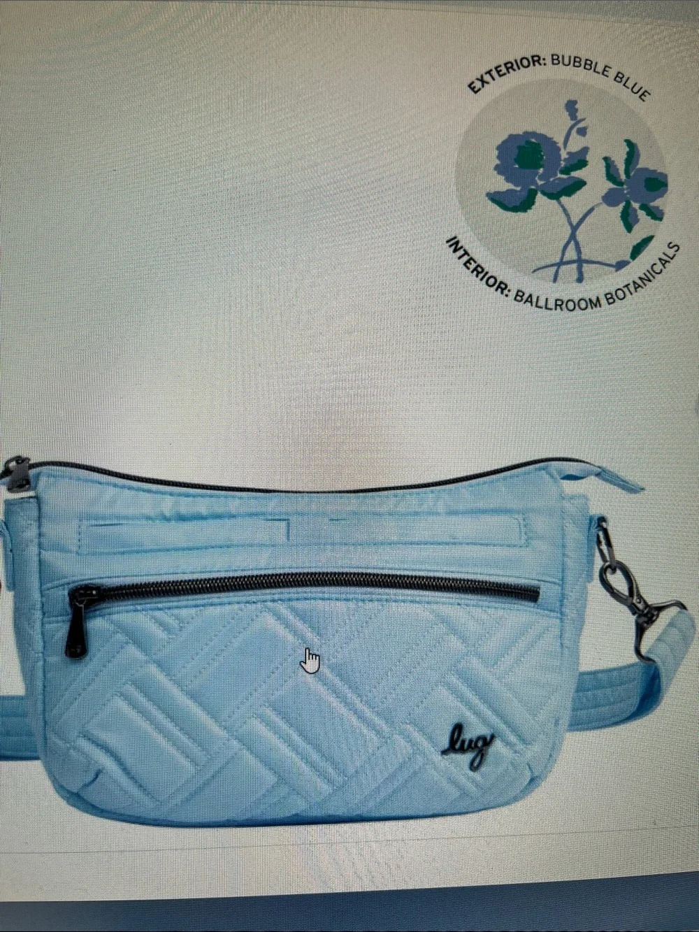 lug Sky Blue Quilted Crossbody Bag